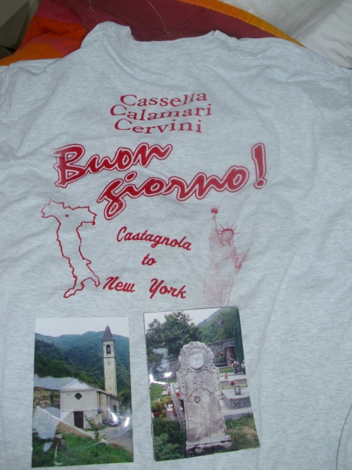 The T-shirt that my great uncle had made and some pictures he took